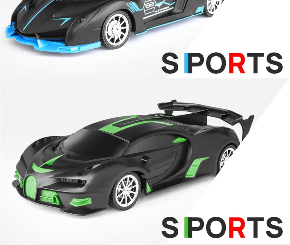 1/18 RC Car LED Light 2.4G Radio Remote Control Sports Cars For Children Racing High Speed Drive Vehicle Drift Boys Girls Toys