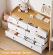 Wooden Dresser for Bedroom, Natural Rattan Dresser with Drawers 6 Drawer Chest of Drawers, Double Dressers Chest for Living Room