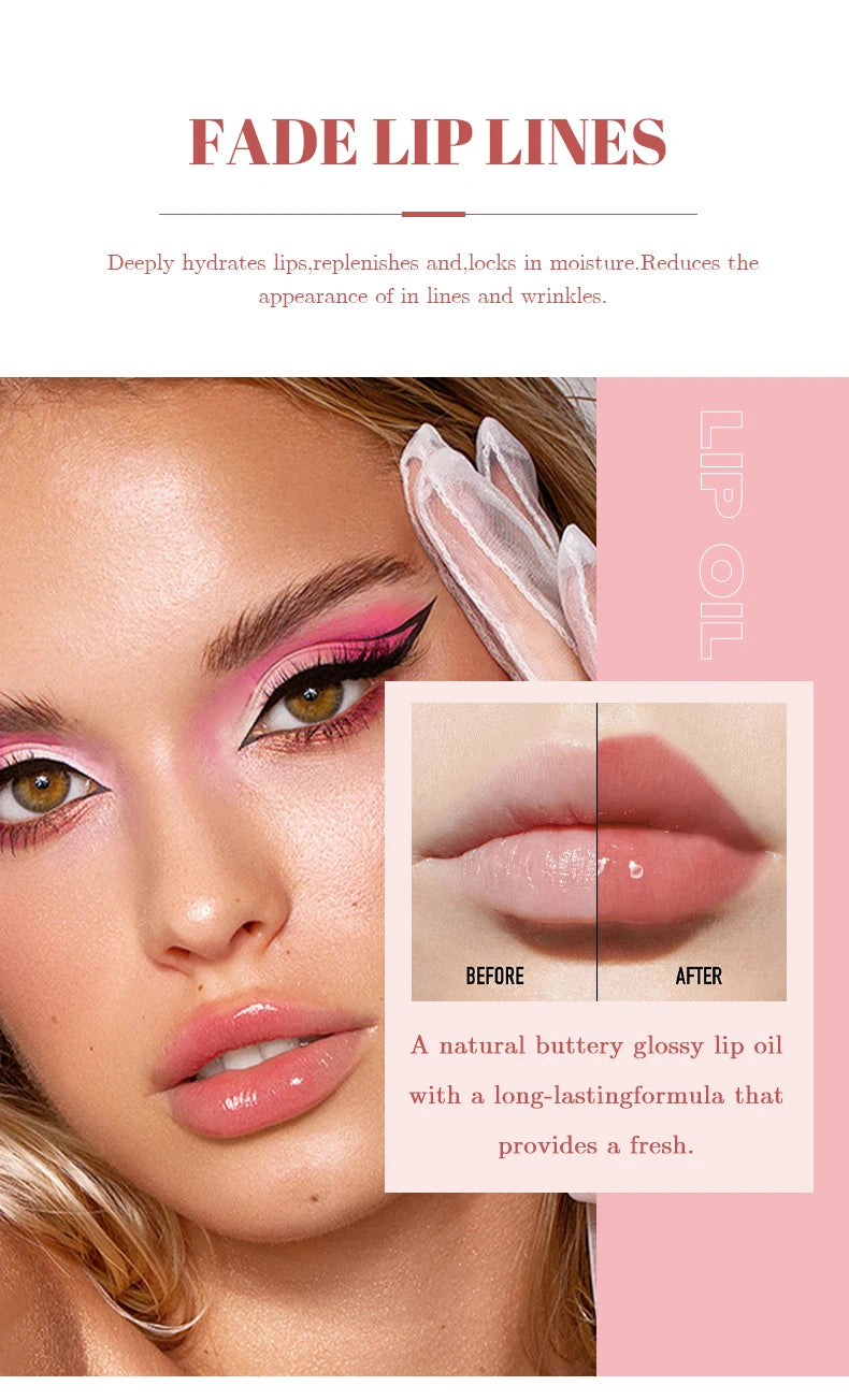 MAGIC CASA 6pcs/set Hydrating Jelly Lip Oil long-lasting Moisturizing  smooth shimmering Lip Hydrating Liquid