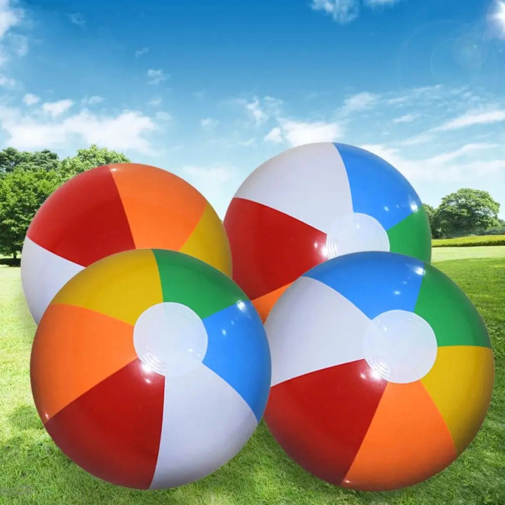 PVC Inflatable Beach Ball Swimming Pool Toy 40cm Big Rainbow Beach Ball 30cm Colourful Inflatable Pool Ball Kids