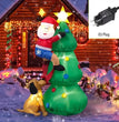 1.2M Christmas Decoration Crutch Santa Claus Inflatable Toy with LED Lights Outdoor Inflatable Model Ornament Party Garden Decor