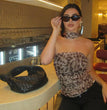 Women Tulle Leopard Print Top with Bandeau Off-the-shoulder Straight-cut Neckline Summer Casual Girls for Summer Blouse