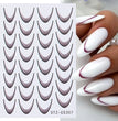 6pcs French Manicure Sticker Gradient Stripe Lines Sliders For Nails Ombre Designs Self-Adhesive Nail Art Decals DIY Decoration