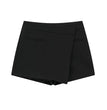 ASDS Women's Asymmetric Wrap Shorts Skirts, High Waist, Side Zipper, Female Skort, Fashion