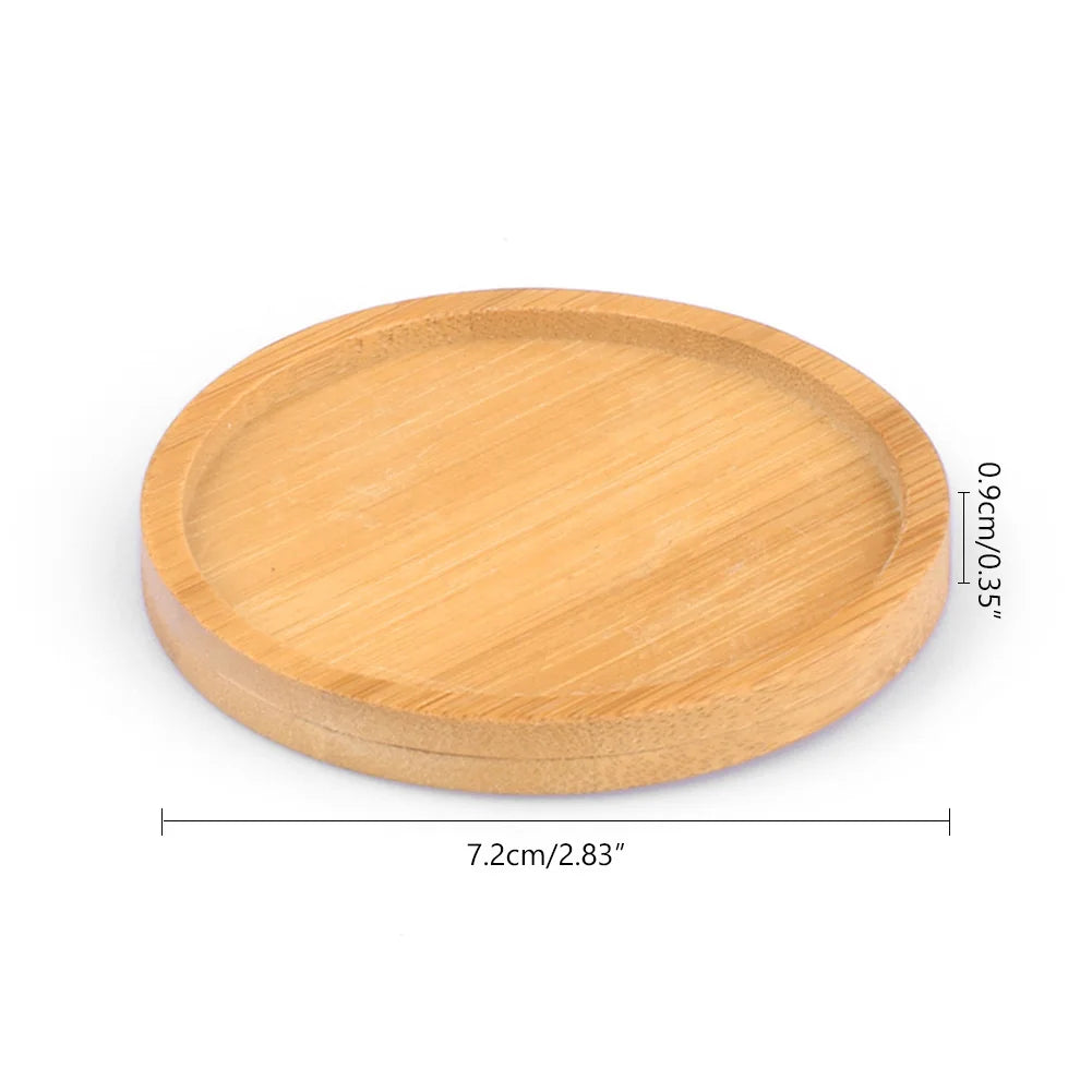 14 Style Round Square Flower Pots Planter Bamboo Tray Wood Holder Home Decor Gardening Supply Anti-Fade Simple Elegant Design