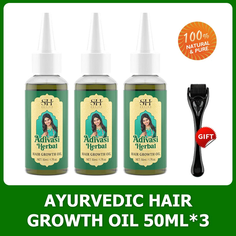 Ayurvedic Hair Growth Oil India Adivasi Organic Hair Growth Serum Anti Hair Loss Fast Regrowth Thicken Oils Hair Growth Products