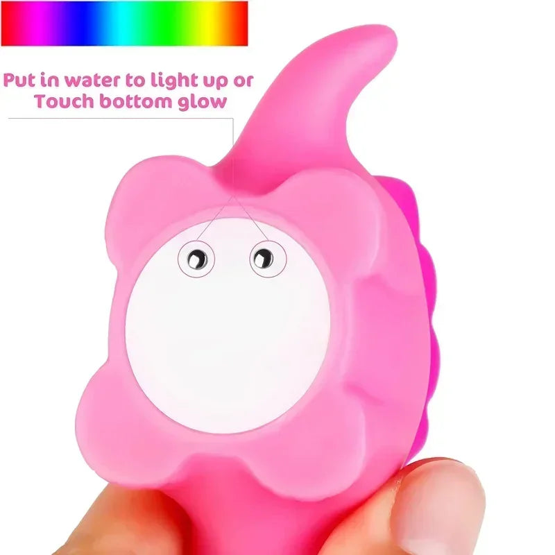 1/6PCS Baby Cute Animals Bath Toy Swimming Water Play LED Light Up Toy Set Float Induction Luminous Dinosaur for Kids Funny Gift