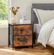 JHK Nightstand Bedside Coffee Sofa Tea Table Storage Closet Chest Clothes Display For Bedroom 2 Fabric Drawers Cabinet Furniture