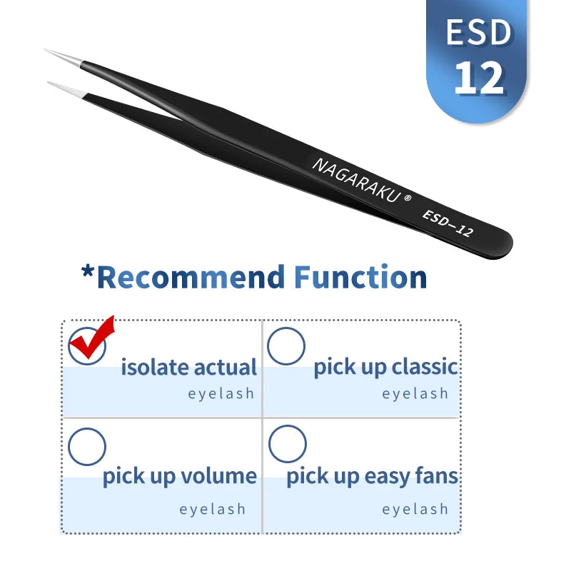 NAGARAKU Eyelash Extension Tweezers Makeup Stainless Steel Eyelash 3D accurate Clip