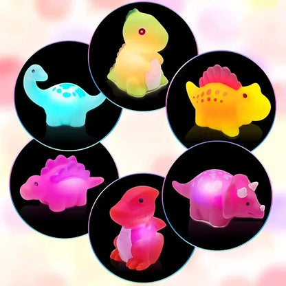 1/6PCS Baby Cute Animals Bath Toy Swimming Water Play LED Light Up Toy Set Float Induction Luminous Dinosaur for Kids Funny Gift