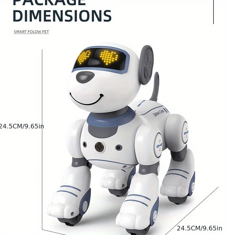 Intelligent Stunt Remote Control Robot Dog Toy, Programmable Robotic Puppy,Smart Interactive,Singing Dancing Following, Kid Gift