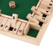 Dice Board Game Set Wooden 10 Numbers Flaps & Dices Game for 4 Players Party Club Drinking Games Family Entertainment