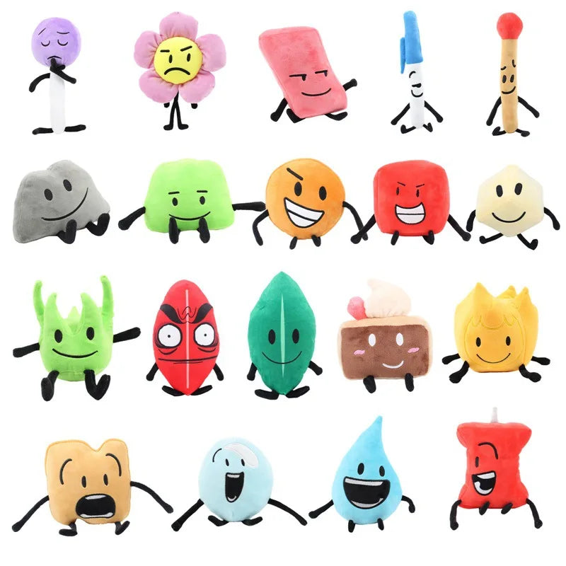 37 Style Battle for Dream Island Plush Toy BFDI Leafy Firey Flower Waterdrop Four X Cake Lollipop Stuffed Doll Kid Birthday Gift