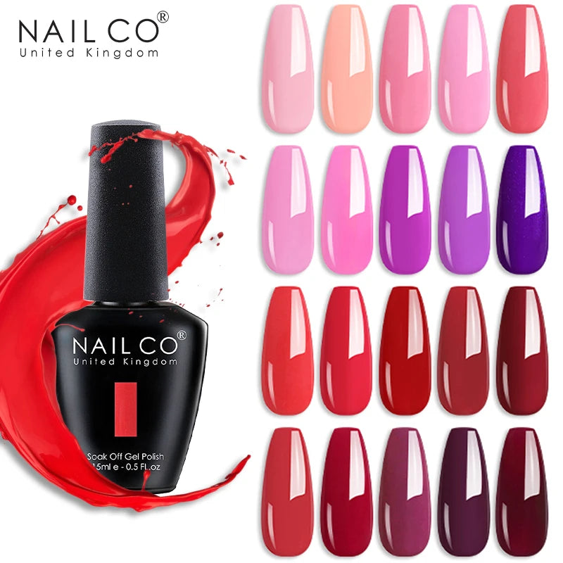 NAILCO 15ml Nail Gel Polish Vernis Semi Permanent UV Varnish Nails Art Manicure Design TOP BASE Hybrid Nail Supplies Nail Glue