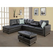 L Shaped Sectional Sofa Set with Storage Ottoman Reversible Back Cushion W/Cupholders, Wide Convertible Upholstered Couch