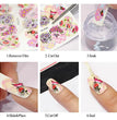 12 PCs Nail Sticker Set Spring Summer Water Decal Nail Art Ink Flowers Leaves Graffiti Slider for Nail Decoration Foils Tattoo