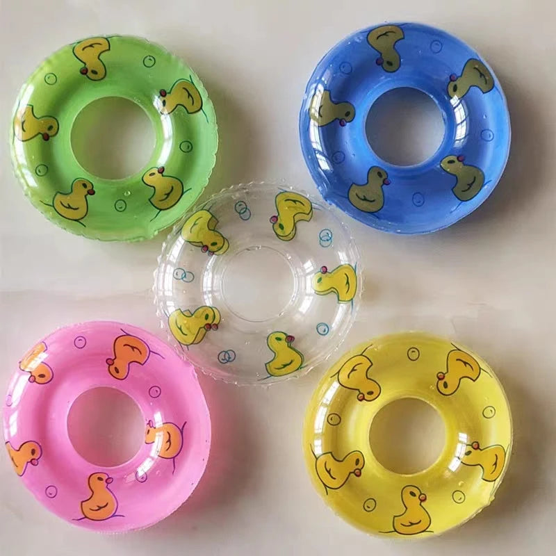 Kids' Mini Swim Ring Bath Toy Swimming Pool Float Circle Ring Toys Toy Baby Funny Doll Floating Rubber Bath Inflatable Games