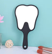 Tooth Shaped Handheld Mirror Cute Makeup Mirror Hand Held Dental Mirrors With Handle High Definition Makeup Mirror Hand Mirror F