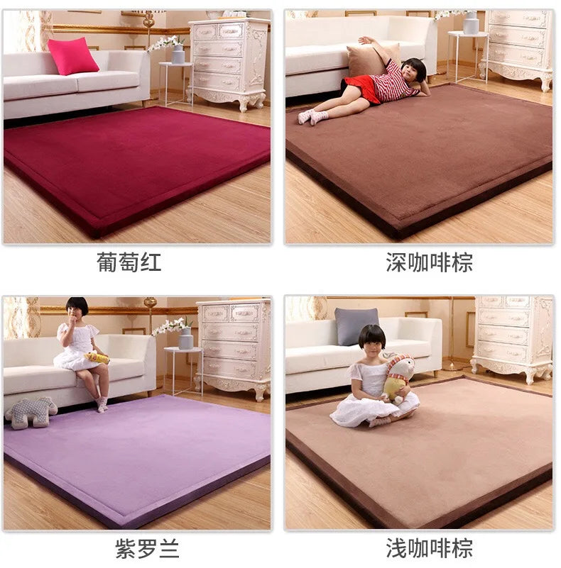 Latest Japanese Style 3CM Thickening Coral Fleece Velvet Mattress Camel Bed Mattress Living Room Tatami Carpet Baby Crawling Mat