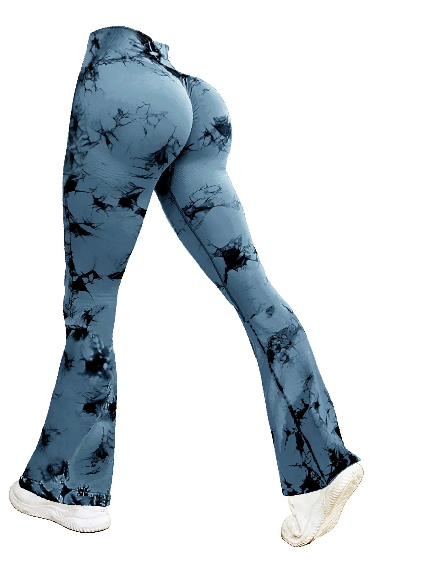 Tie-dye High-waisted Tummy Control Yoga Exercise Flared Pants