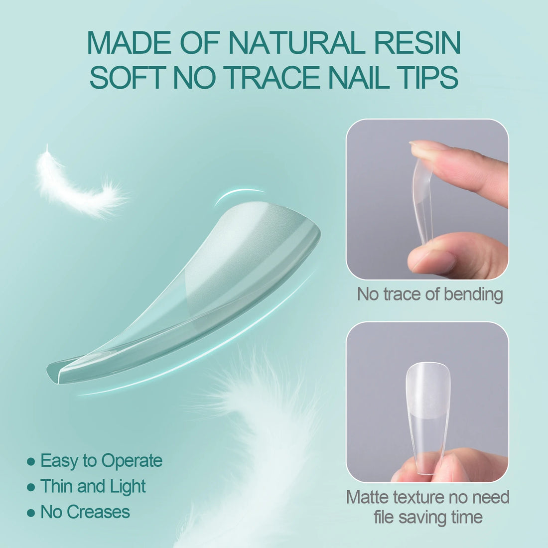 Nailpop Soft Gel Tips for Nails Acrylic Material Medium Almond/Coffin Artificial Nail Capsule Accessories and Tools 120pcs/box