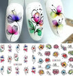 12 PCs Nail Sticker Set Spring Summer Water Decal Nail Art Ink Flowers Leaves Graffiti Slider for Nail Decoration Foils Tattoo