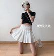 2024 White Women Pleated Skirts Summer High Waist Zipper Girls Dancing JK Mini Skirts Black Fashion Student A Line Faldas