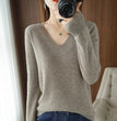 New Cashmere Women's V-neck Pullover Lace Neck Hollow Out Design Casual Knitted Long Sleeve Women's Sweater Autumn And Winter