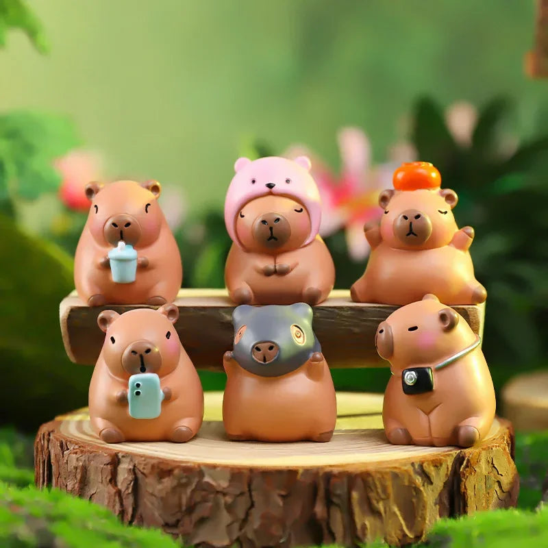 12pcs New Capybara Blind Box Simulation Mini Capibara Action Figures Doll Children Birthday Christmas Gift