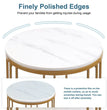 2-Tier White Marble Side Table Round Coffee Table Nightstand Jewellery Storage