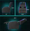 LED Gaming Massage Recliner Chair, Racing Style Single Living Room Sofa Comfortable Ergonomic Home Theater Seating, Chairs