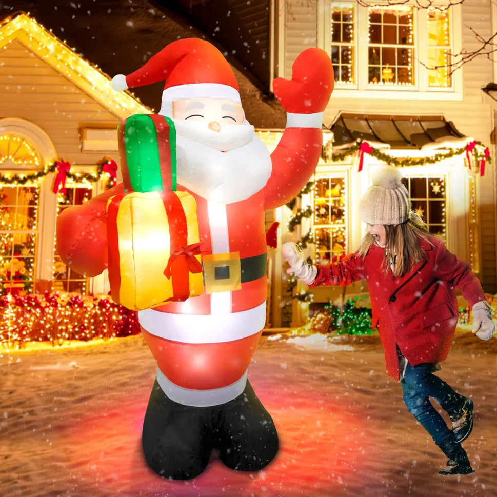 1.5M/5FT Christmas Inflatable Santa Claus Outdoor Decoration for Yard, Weatherproof Vacation Holiday Party Decor for Garden Lawn