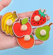 Children Hand Scratch Board Baby Montessori Early Education Fruit Cognitive Puzzle Toy