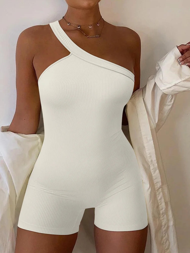 New Women's Yoga Rompers Ribbed Spaghetti Strap Exercise Romper One Piece Jumpsuit Fitness Jumpsuits