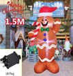 1.2M Christmas Decoration Crutch Santa Claus Inflatable Toy with LED Lights Outdoor Inflatable Model Ornament Party Garden Decor