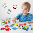 Kids Emotions Expression Game Wooden Cube Face Changing Board Cartoon Puzzle Toy Montessori Thinking Challenge Games