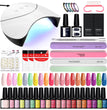 Nail Set Gel Nail Polish Set with UV LED Lamp Dryer Semi Permanent Gel Varnish Set Professional Nail Art Tools Kit Manicure Set