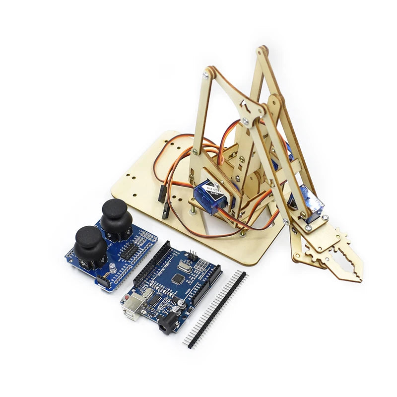 SG90 4 DOF Unassembly Acrylic Mechanical Arm Bracket Robotic Manipulator Claw For Arduino UNO Learning DIY Kit Programmable Toys