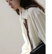 2025 Spring Minimalist Long Sleeve Button Up Shirt Women Korean Style Solid Tie Oversize Shirts Blouse Loose Clothes Autumn Tops