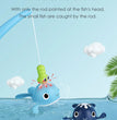 Baby Bath Fishing Toys Magnet Whales Bathtub Toy Fishing Games Kids Bathtub Floating Water Toys Fishing Pole Net Toys Set Gift