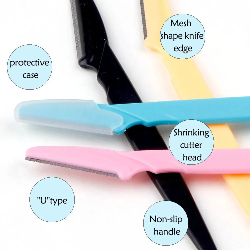 10Pcs Eyebrow Trimmer Blade Women Face Shaver Portable Eye Brow Epilation Hair Removal Cutters Safety Knife Makeup Scraper