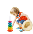 Montessori Rotating Rainbow Tower Baby Stacking Puzzle Toys Safety and Environmental Protection Colored Children's Toys Boy Girl