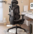 UVR Computer Chair Ergonomic Backrest Chair Home Study Chair Sedentary Comfortable Recliner with Footrest Mesh Office Chair