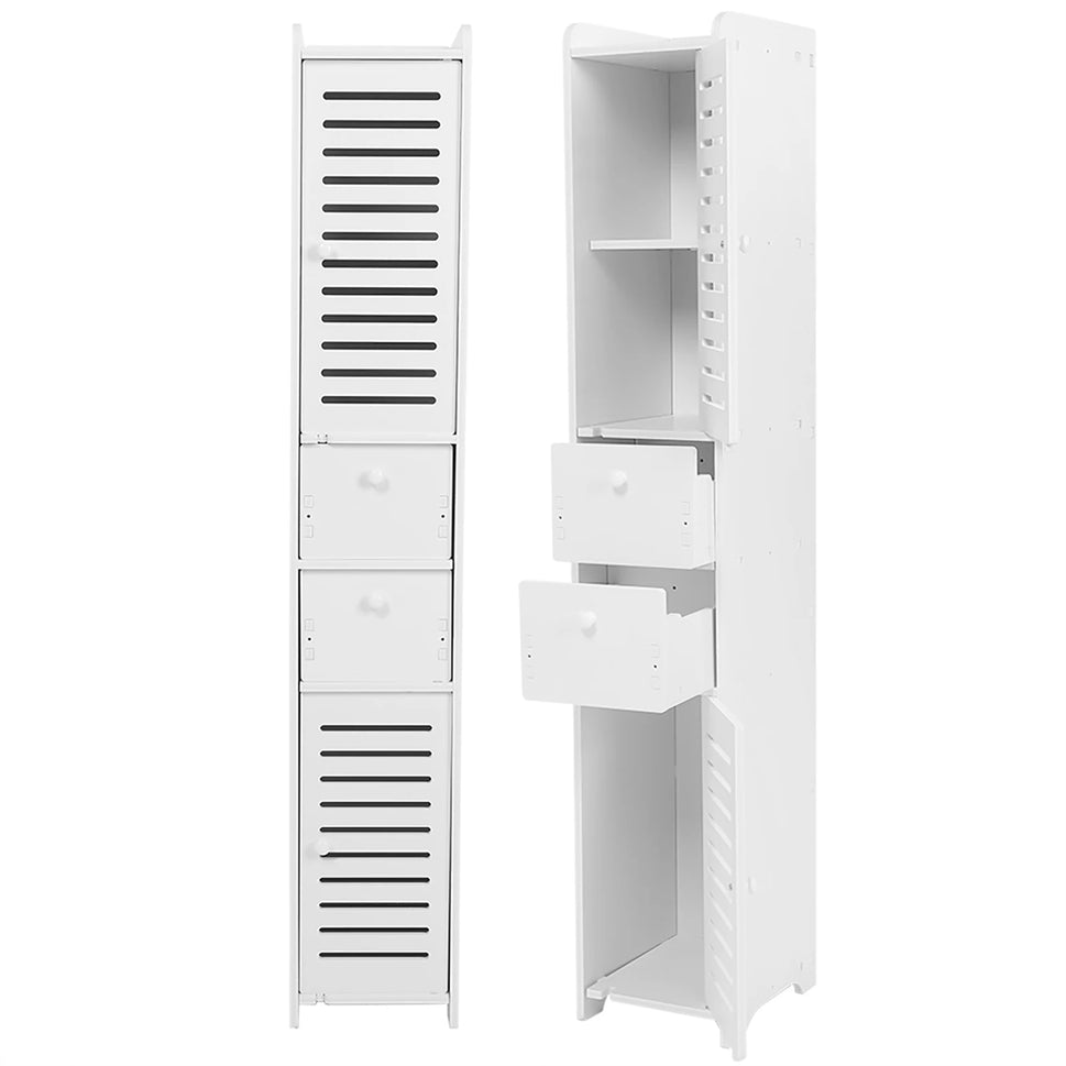 Wood Plastic Board Corner Cabinet Bathroom Fashionable Storage Shelf Rack Room Organizer