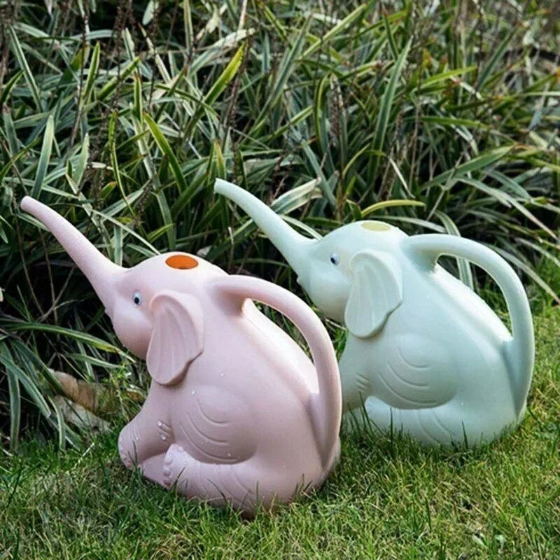 Cute Plastic Elephant Shape Watering Pot Can Plant Outdoor Irrigation Gardening Tools Equipment Garden Supplies Home Accessories