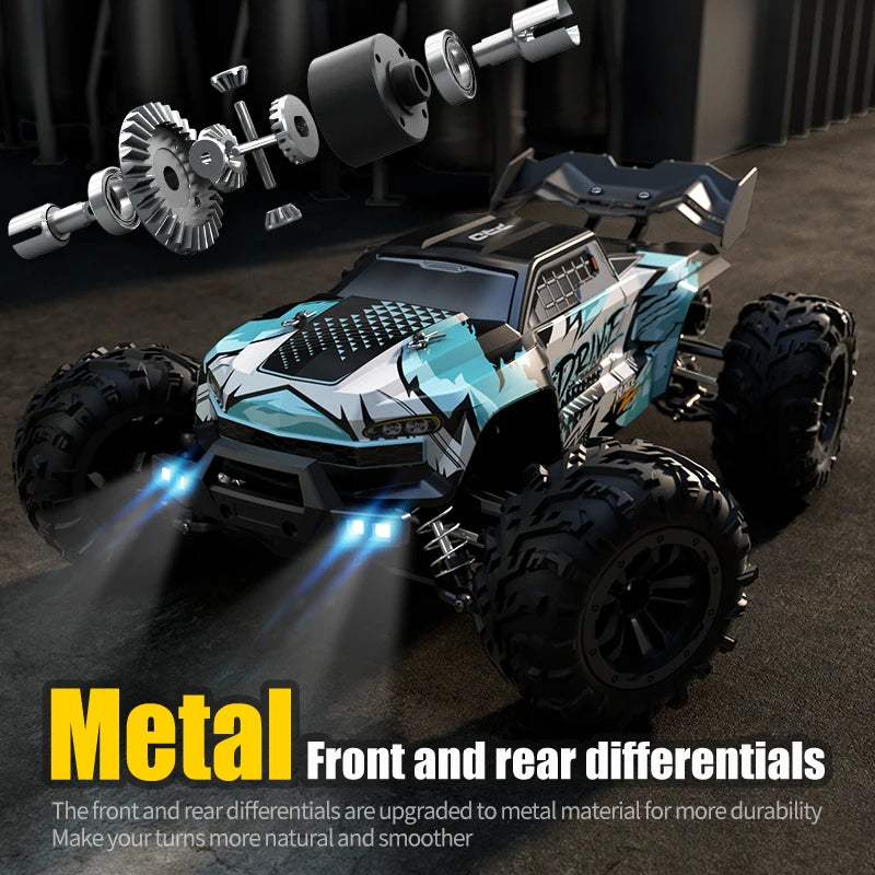 1:16 70KM/H Or 50KM/H 4WD RC Car With LED Remote Control Cars High Speed Drift Monster 4x4 Truck for Kids vs Wltoys 144001 Toys