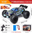 1:16 70KM/H Or 50KM/H 4WD RC Car With LED Remote Control Cars High Speed Drift Monster 4x4 Truck for Kids vs Wltoys 144001 Toys