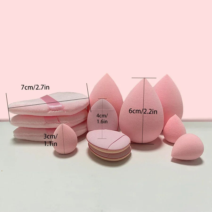 Small Medium and Large 12PCS Combination Set Makeup Puff Essential for Beginners Cosmetic Puff Set Makeup Foundation Sponge