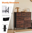 JHK Dresser For Bedroom With 9 Fabric Storage Drawer Wardrobe Tall Chest Organizer Closet Adult Kids Clothes Cabinet Furniture