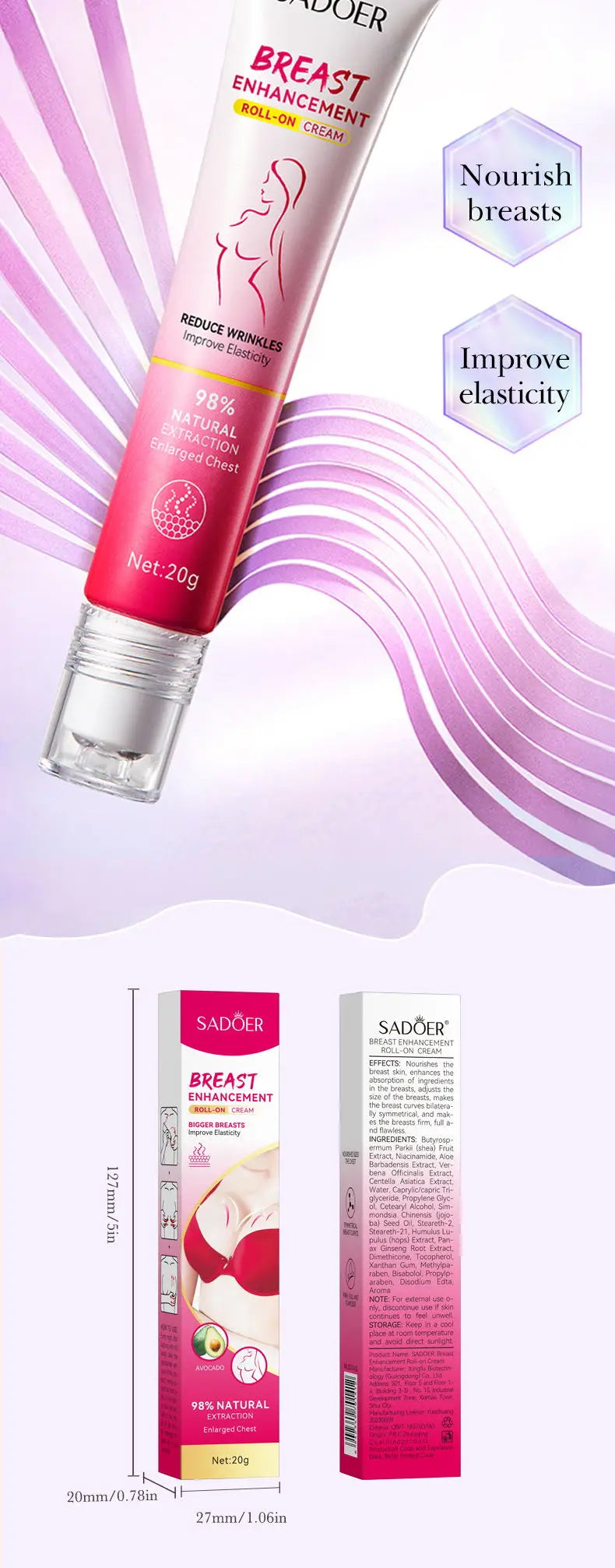 Natural Breast Enlargement Cream Lift Firm Breast Improve Sagging Massage Chest Rapidly Growth Breast Enlarge Breast Body Care